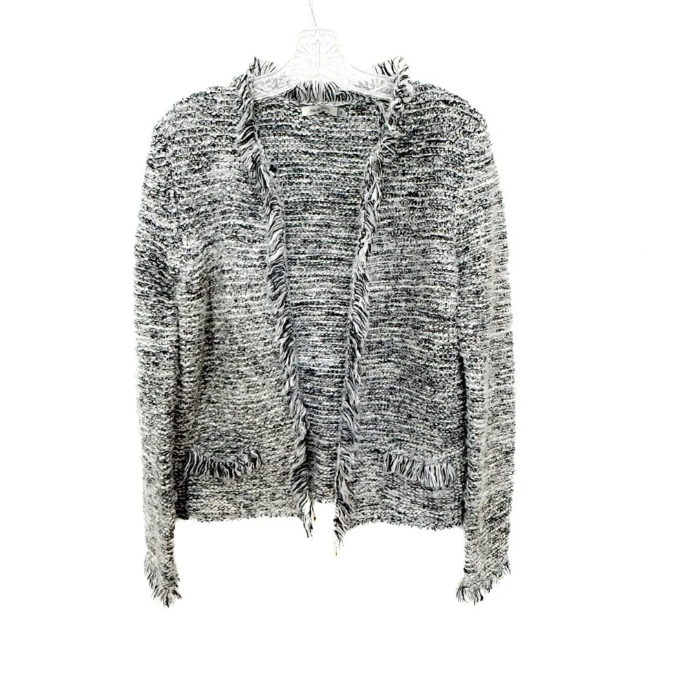 Anthropologie Maude Vivante fringe knit metallic thread cardigan sweater ❤️ - Picture 4 of 9
